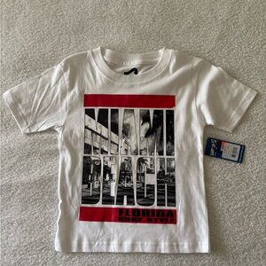 Surf Style White Tee with Red Stripe Size XS 2-4